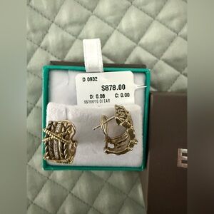 Gold/Silver and diamond Hoop Earrings